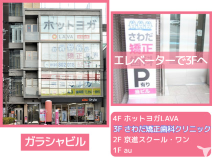 当院は南向き4階建てビル