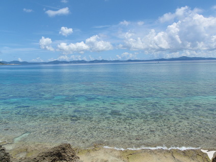 沖縄のサンゴ礁の海