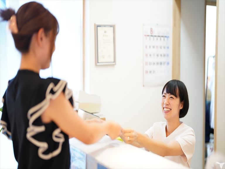 患者様に笑顔でご挨拶