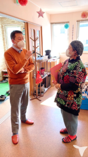 施設の職員さんと