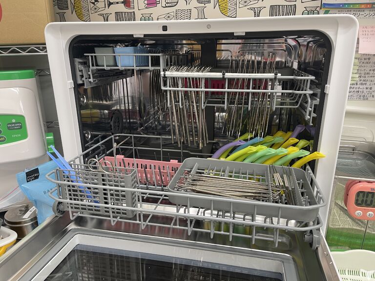 洗浄機を利用した器具洗浄
